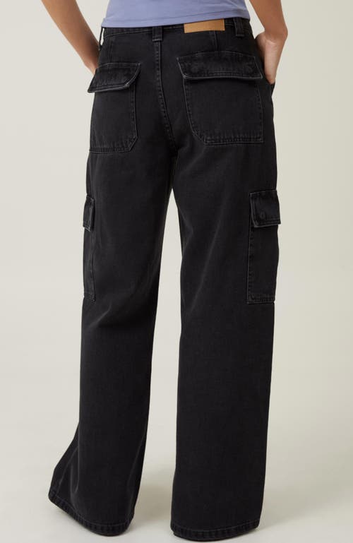 Shop Cotton On Relaxed Cargo Jean In Graphite Black
