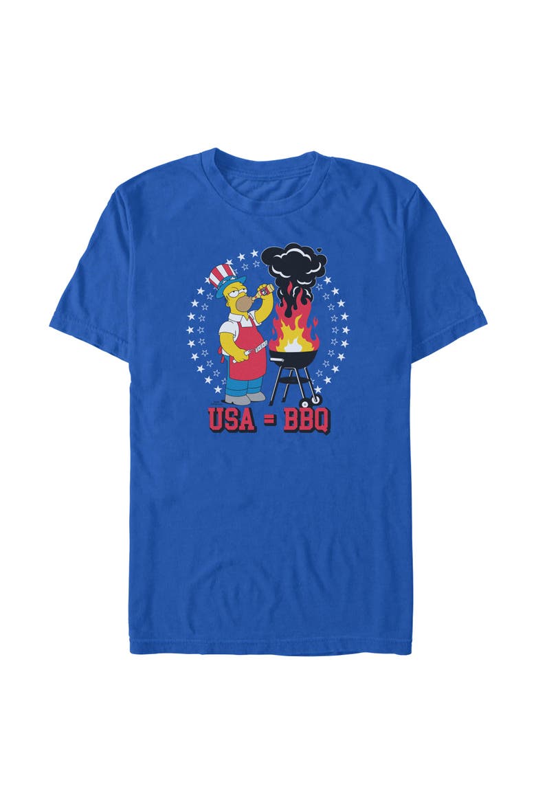 Men's The Simpsons Homer Equals Barbecue  Graphic T-Shirt, Main, color, Royal Blue