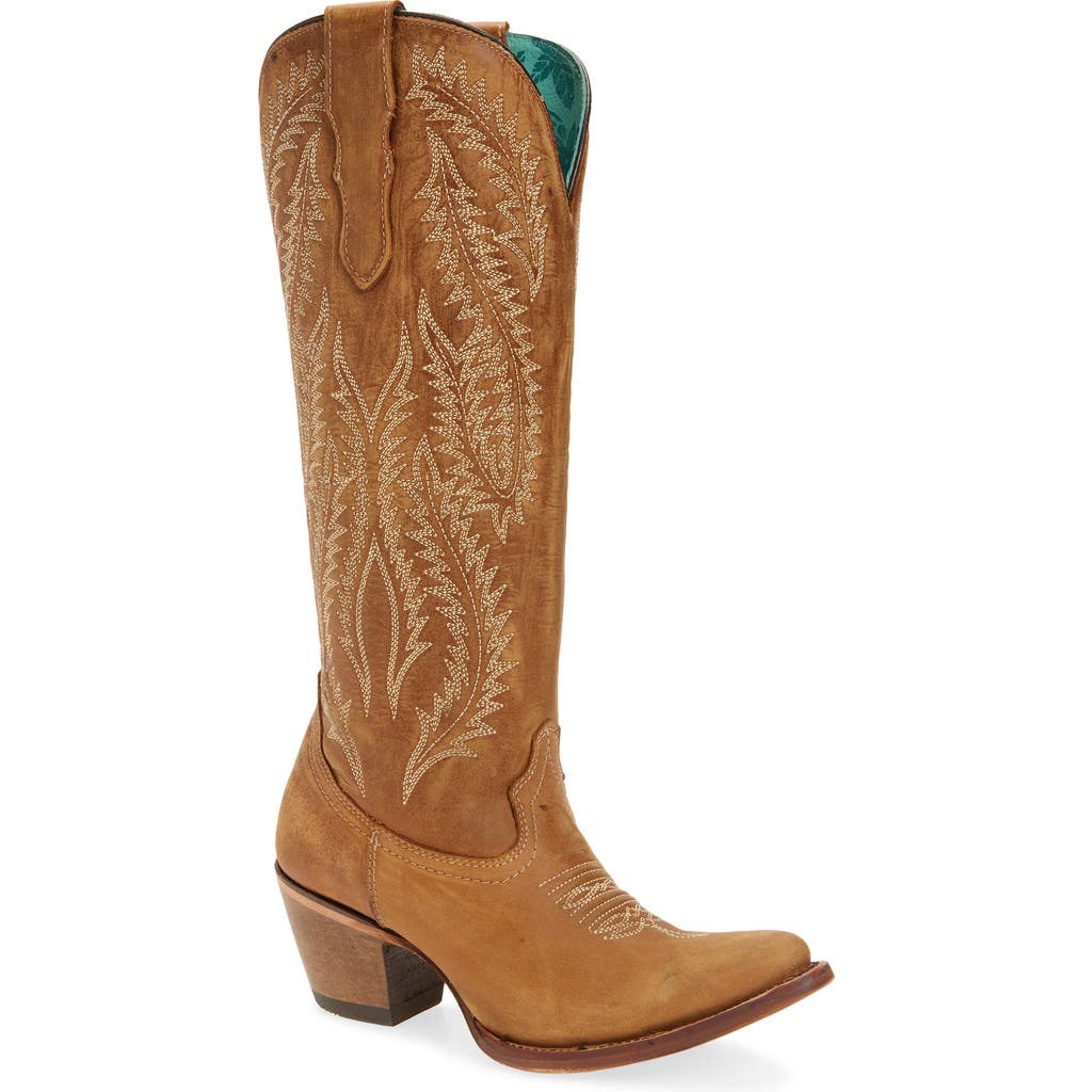 Corral Embroidered Knee High Western Boot In Brown