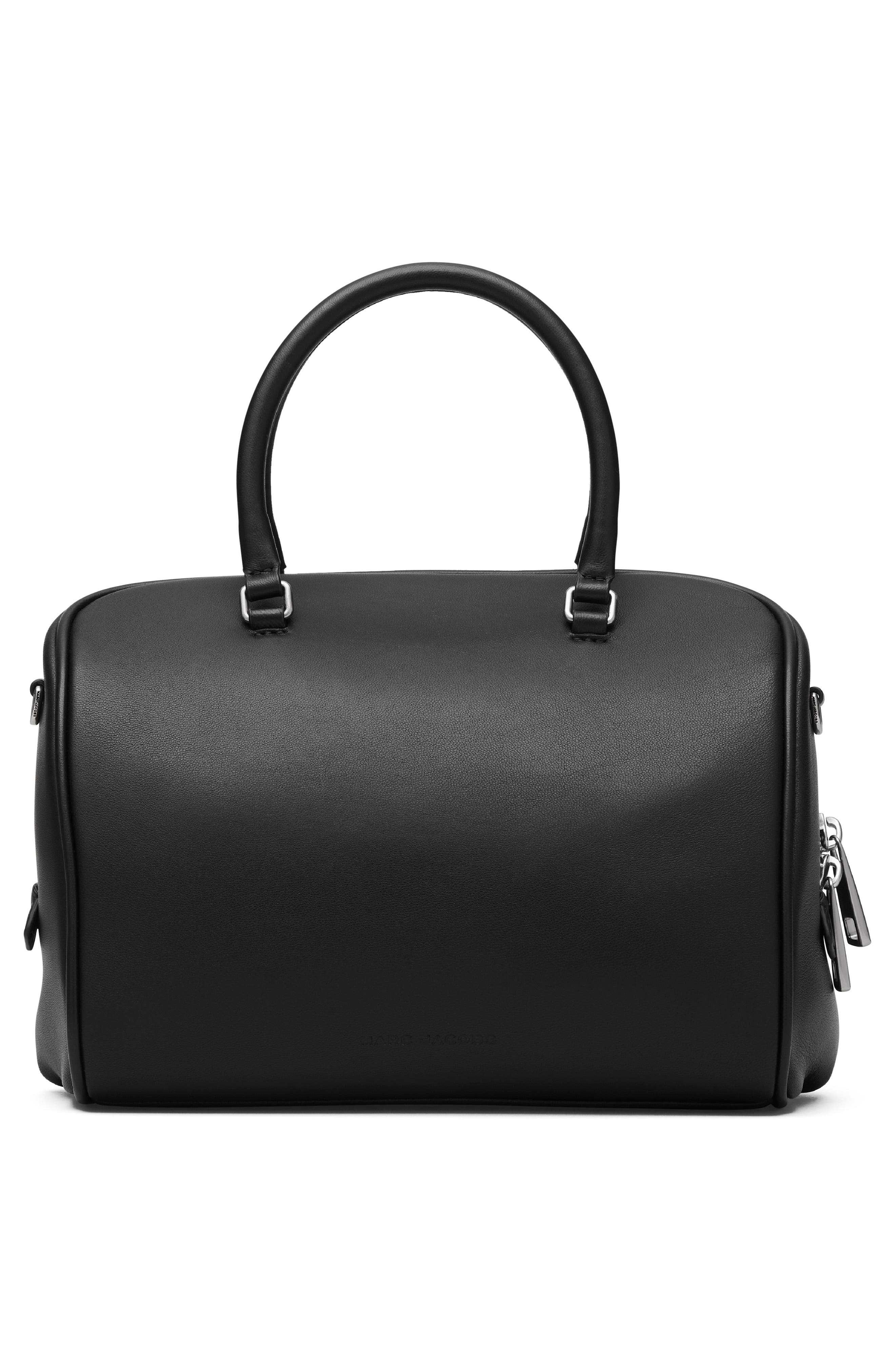 Marc Jacobs The Small Wave Leather Satchel, Alternate, color, Black