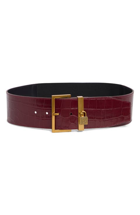 Brixton Croc Embossed Leather Belt