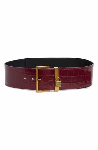 Kurt Geiger London Brixton Croc Embossed Leather Belt