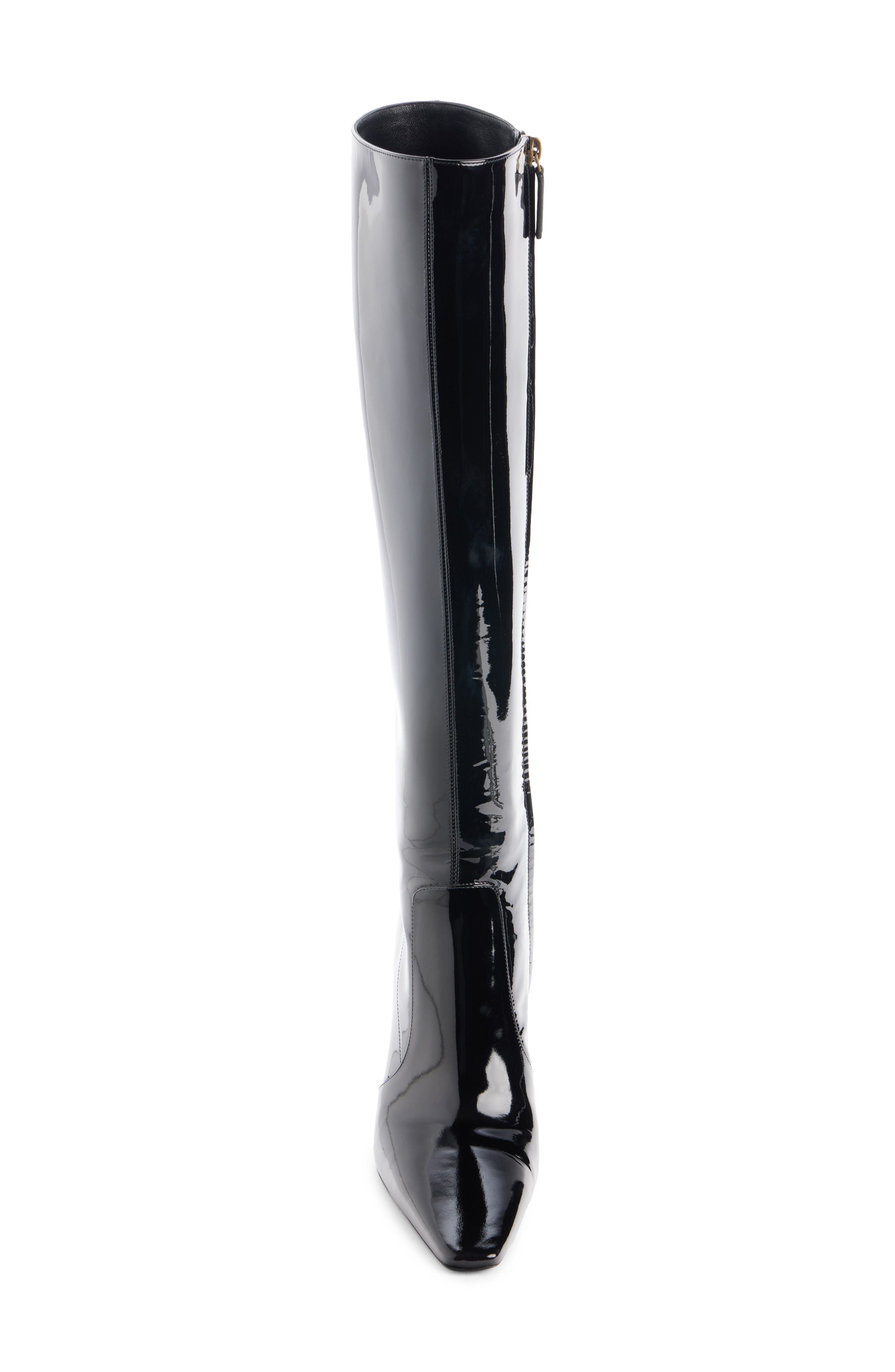 Francoise Leather Knee High Boot, Alternate, color, NOIR