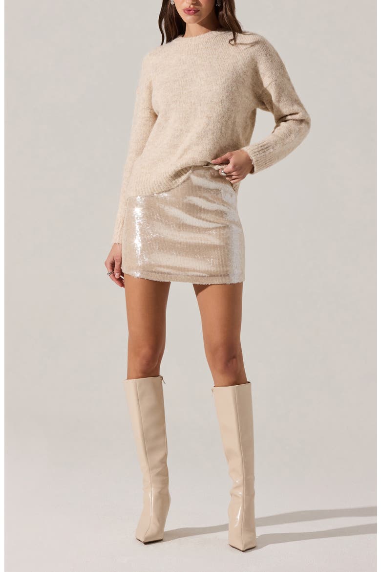 Selbie Crewneck Sweater, Alternate, color, CREAM