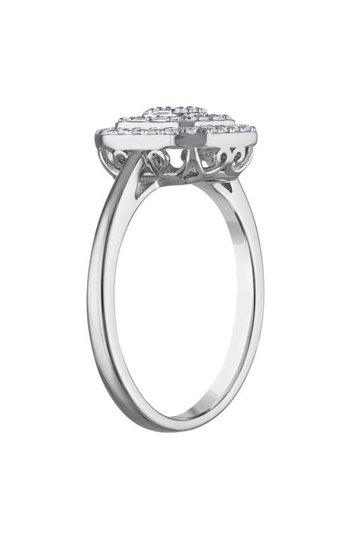 Fzn Sterling Silver Lab Grown Diamond Ring In Silver