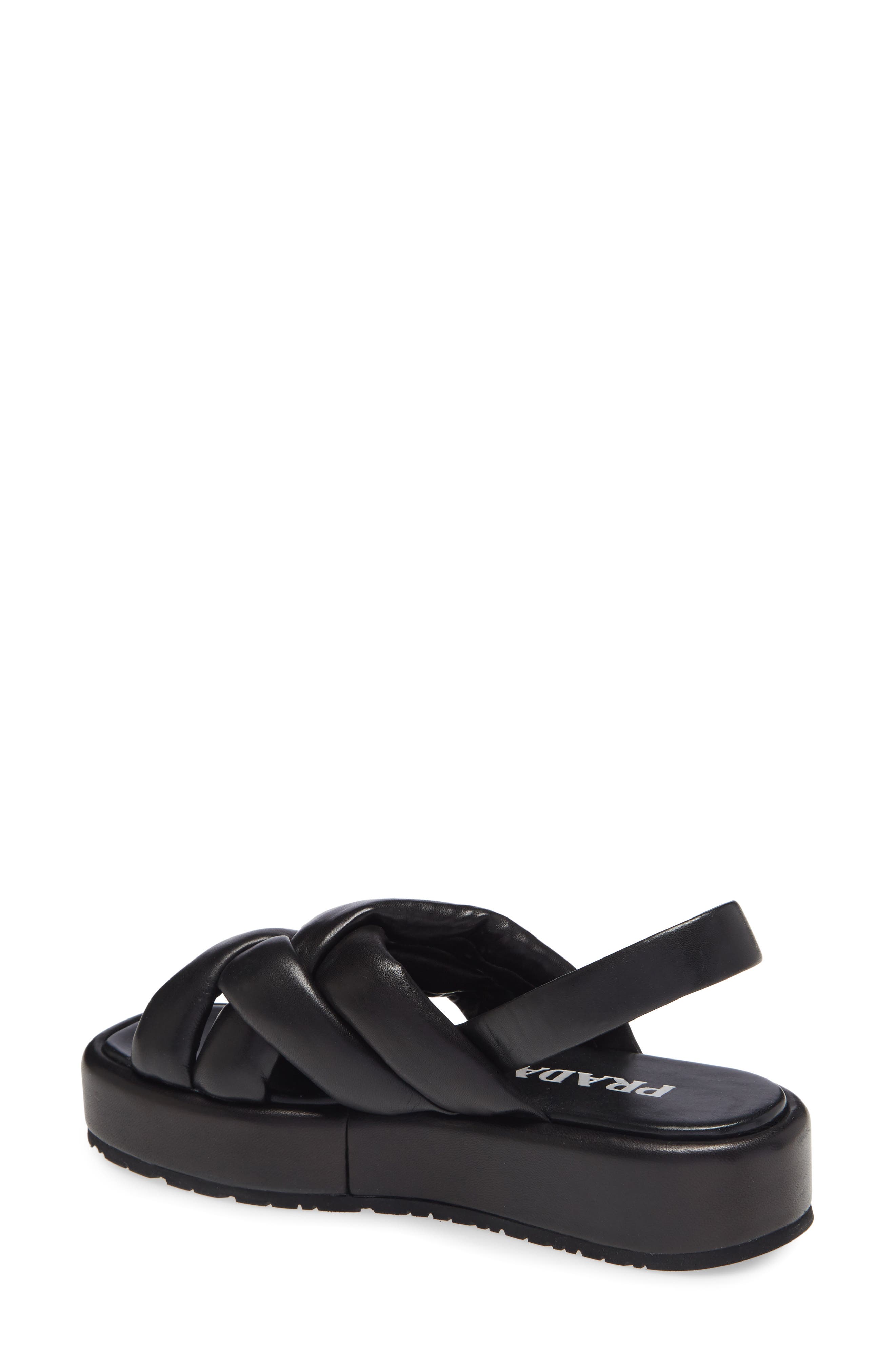 Prada Woven Slingback Platform Sandal, Alternate, color, 