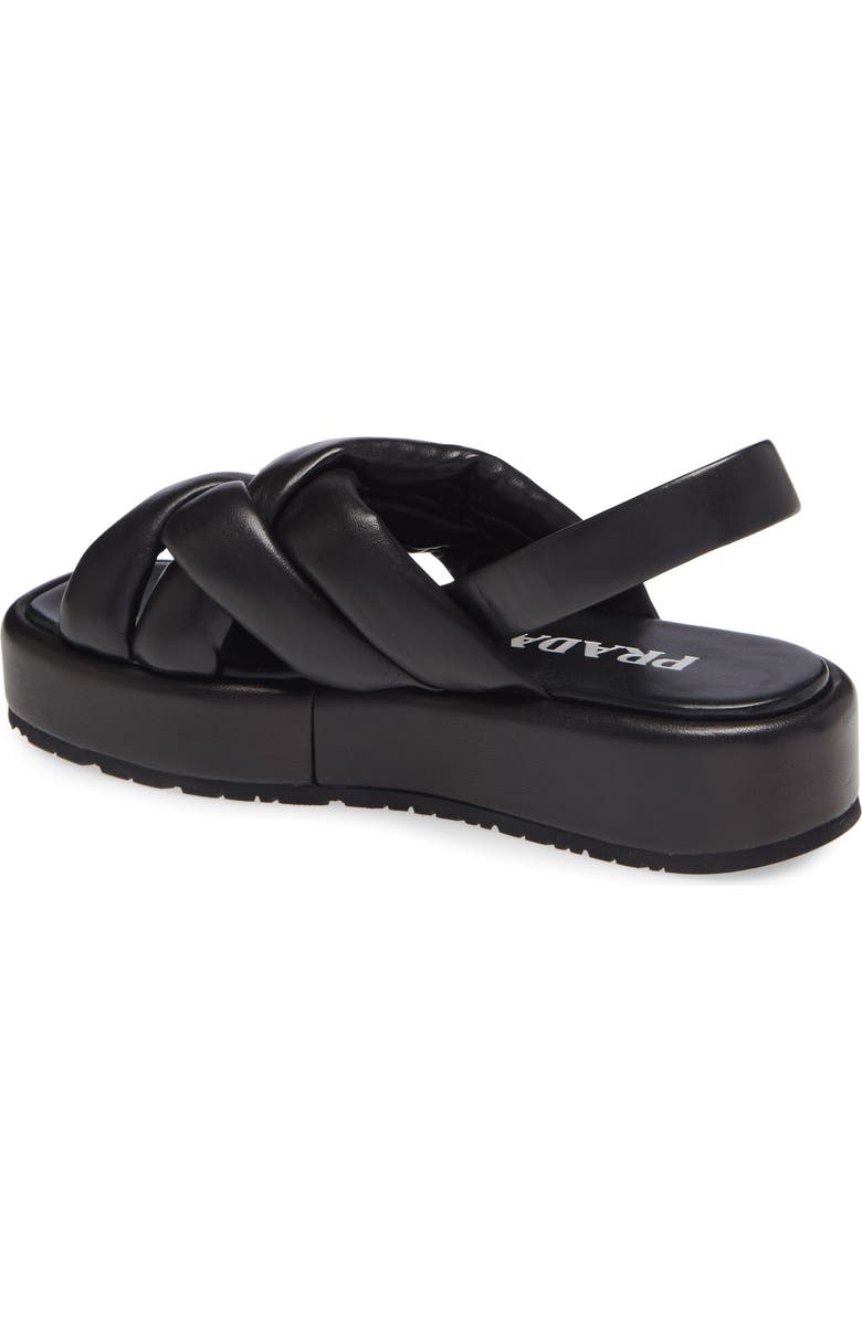 Prada Woven Slingback Platform Sandal, Alternate, color,