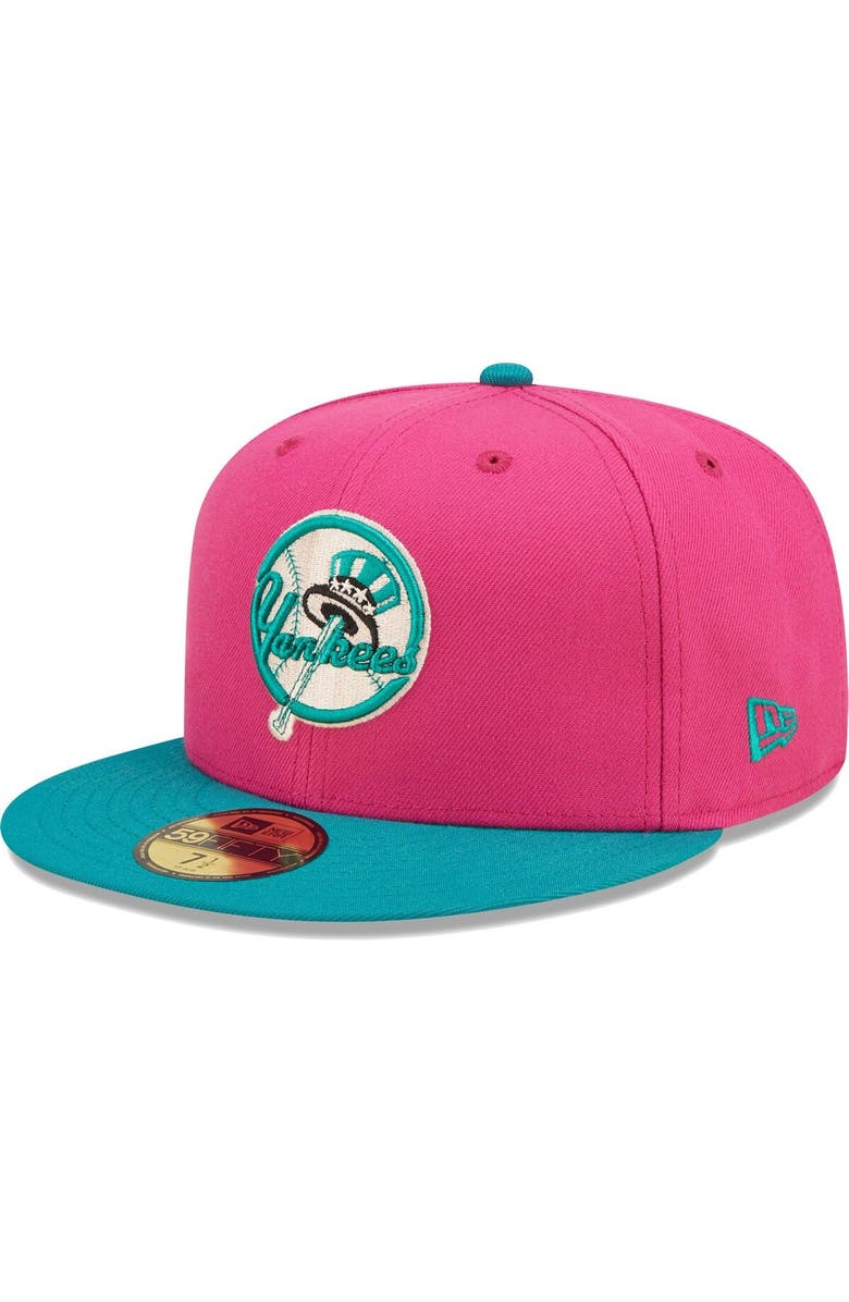 New Era Men's New Era Pink/Green New York Yankees Cooperstown Collection Yankee Stadium Passion Forest 59FIFTY Fitted Hat, Alternate, color, 