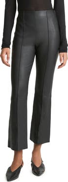 Vince Crop Flare Stretch Leather Pants