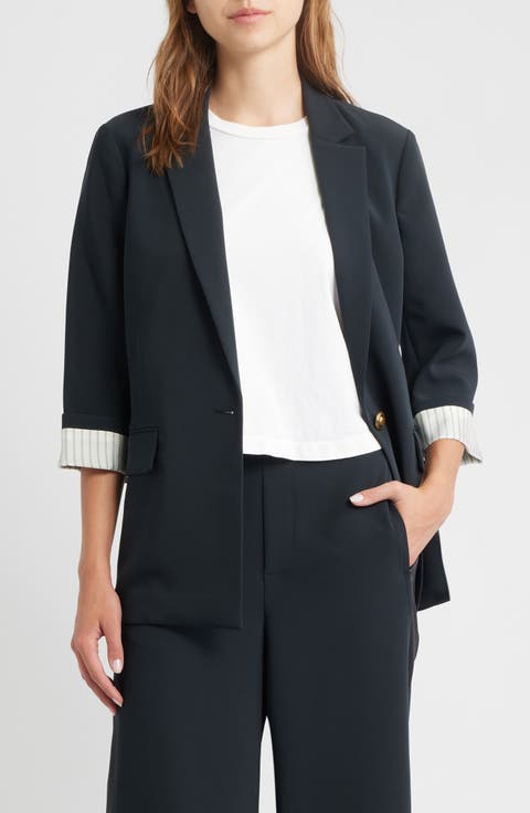 Jennie Elbow Sleeve Crepe Blazer