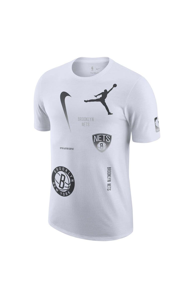 Jordan Brand Men's Jordan Brand White Brooklyn Nets Courtside Statement Edition Max90 T-Shirt, Alternate, color, White