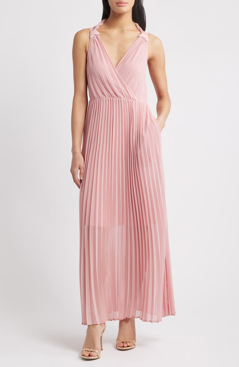 Chelsea28 Pleat Tie Back Maxi Dress, Alternate, color, Pink Beauty