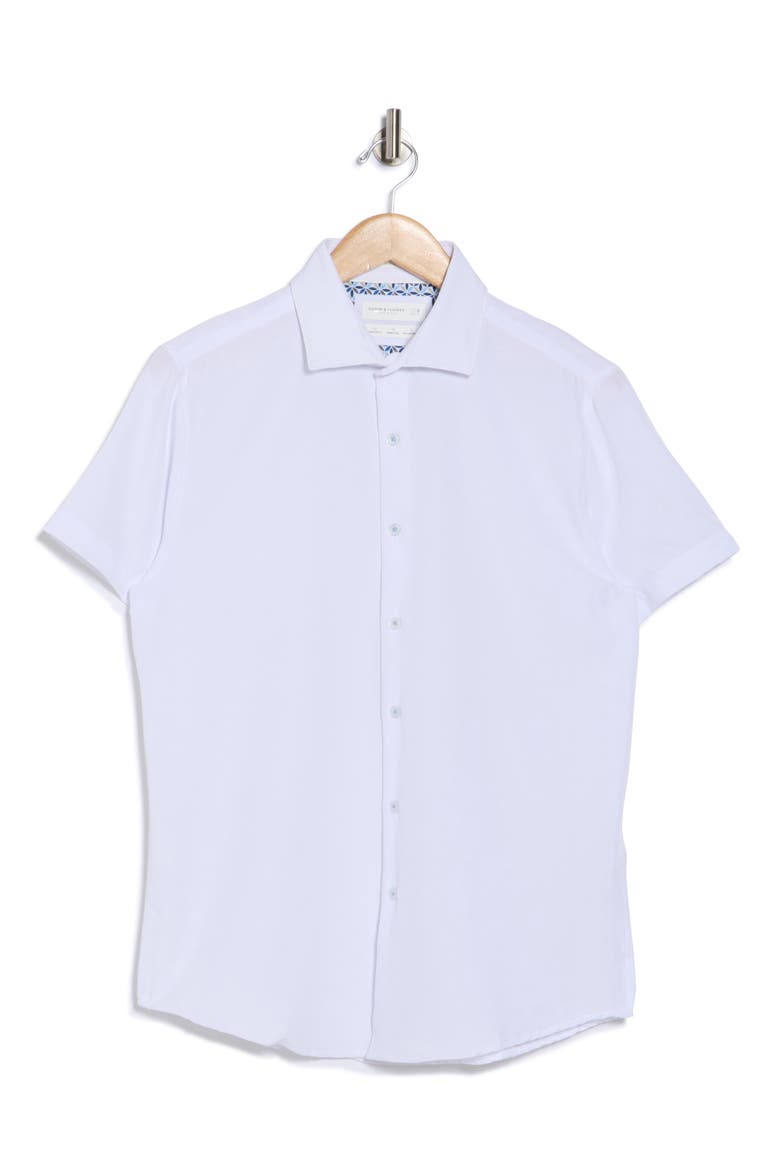 Short Sleeve Button-Up Shirt, Alternate, color, WHITE