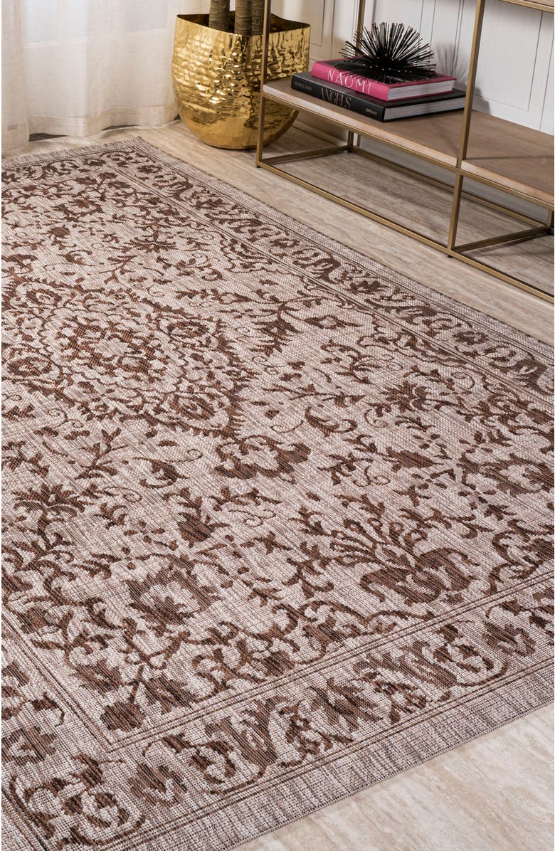 JONATHAN Y Jerash Ornate Medallion Indoor/Outdoor Area Rug, Alternate, color, Brown/Beige