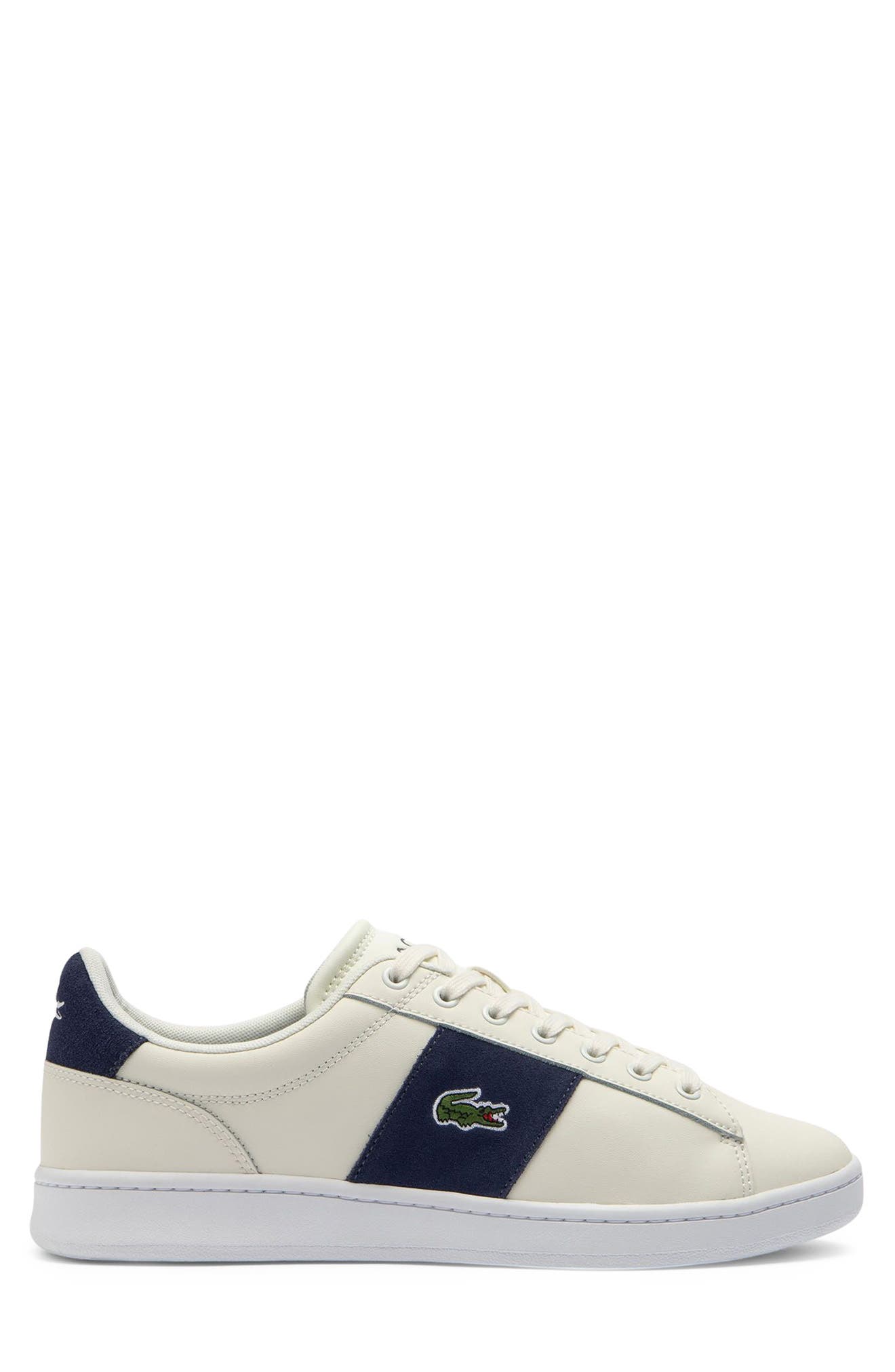 Lacoste Carnaby Sneaker, Alternate, color, Off White/ Dark Blue