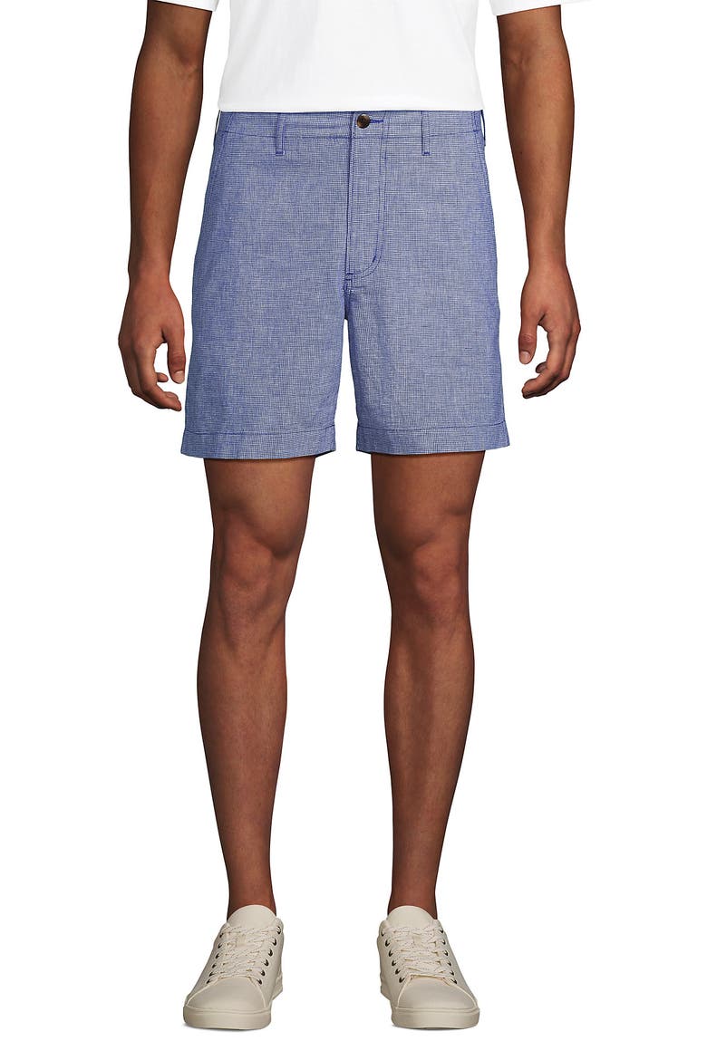 7" Classic Fit Linen Blend Short, Main, color, Pale Sapphire