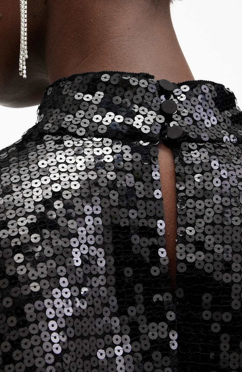 AllSaints Whitney Sequin Top, Alternate, color, Black