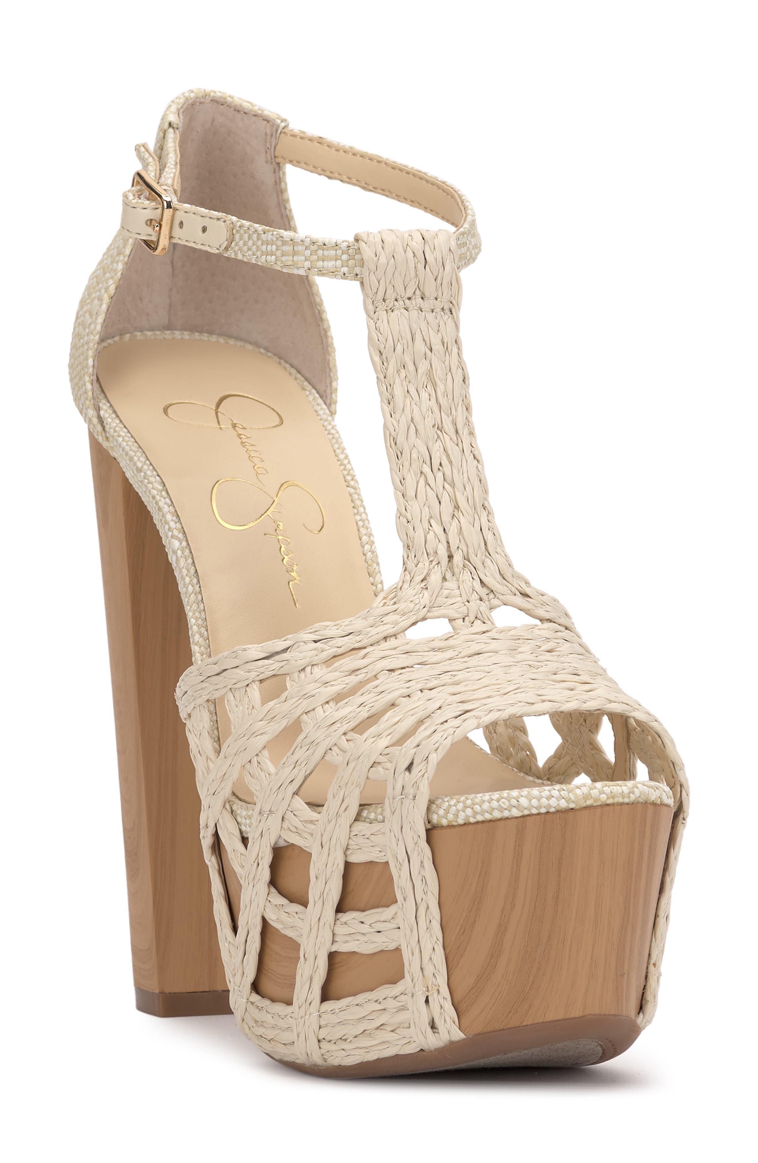 Delei Ankle Strap Platform Sandal, Main, color, OFF WHITE