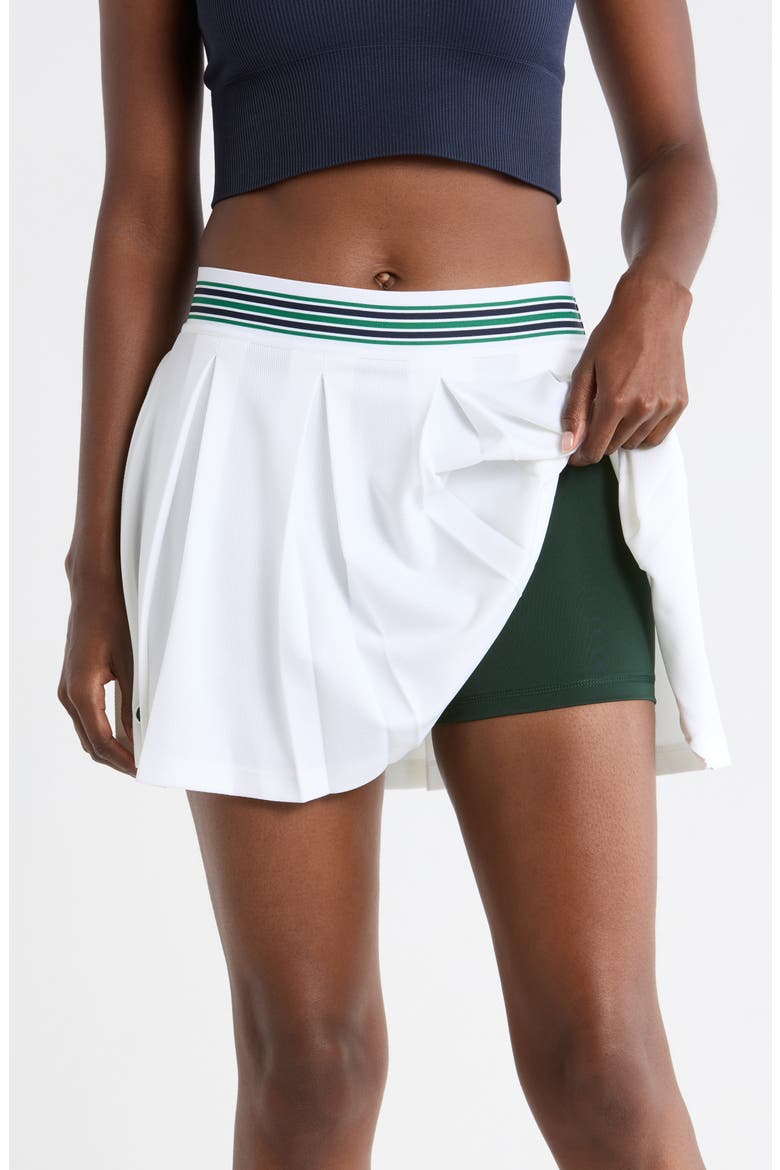 Performance Pleated Piqué Tennis Skort, Alternate, color, WHITE/ SINOPLE