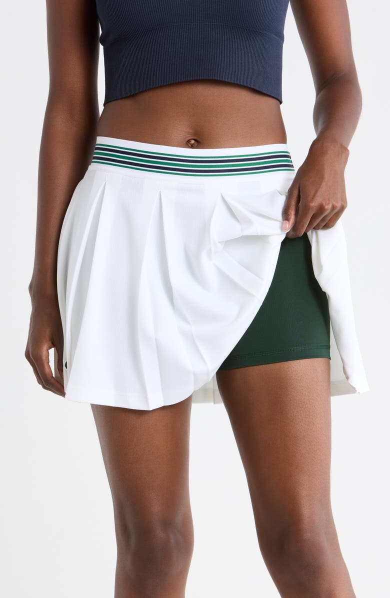 Lacoste Performance Pleated Piqué Tennis Skort, Alternate, color, White/ Sinople