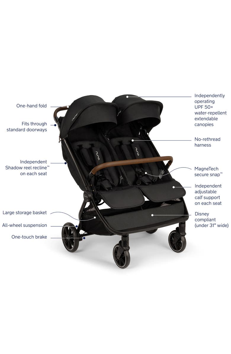 Nuna TRVL<sup>™</sup> Compact Dubl Stroller, Alternate, color, Caviar