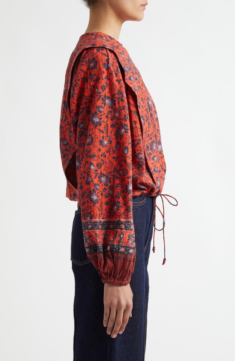 Ulla Johnson Prisha Drawstring Hem Cotton Blend Top, Alternate, color, 