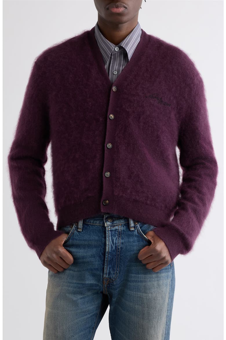 Klasher Plush Cashmere Cardigan, Main, color, WINE RED