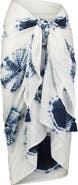 Mer St. Barth Cotton Saline Pareo White Indigo Tie-Dye