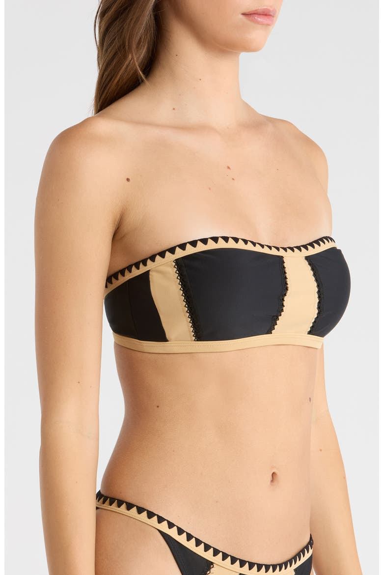 Leanna Bandeau Bikini Top, Alternate, color, BLACK COLORBLOCK