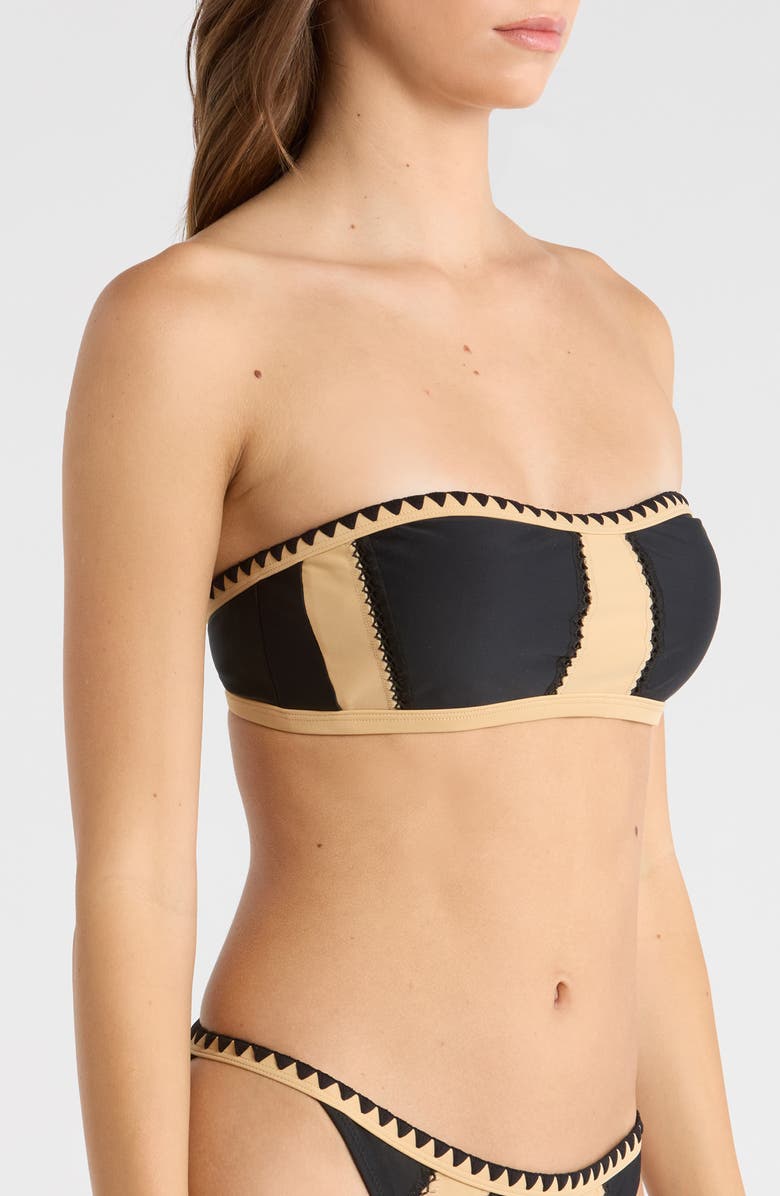 Ramy Brook Leanna Bandeau Bikini Top, Alternate, color, Black Colorblock