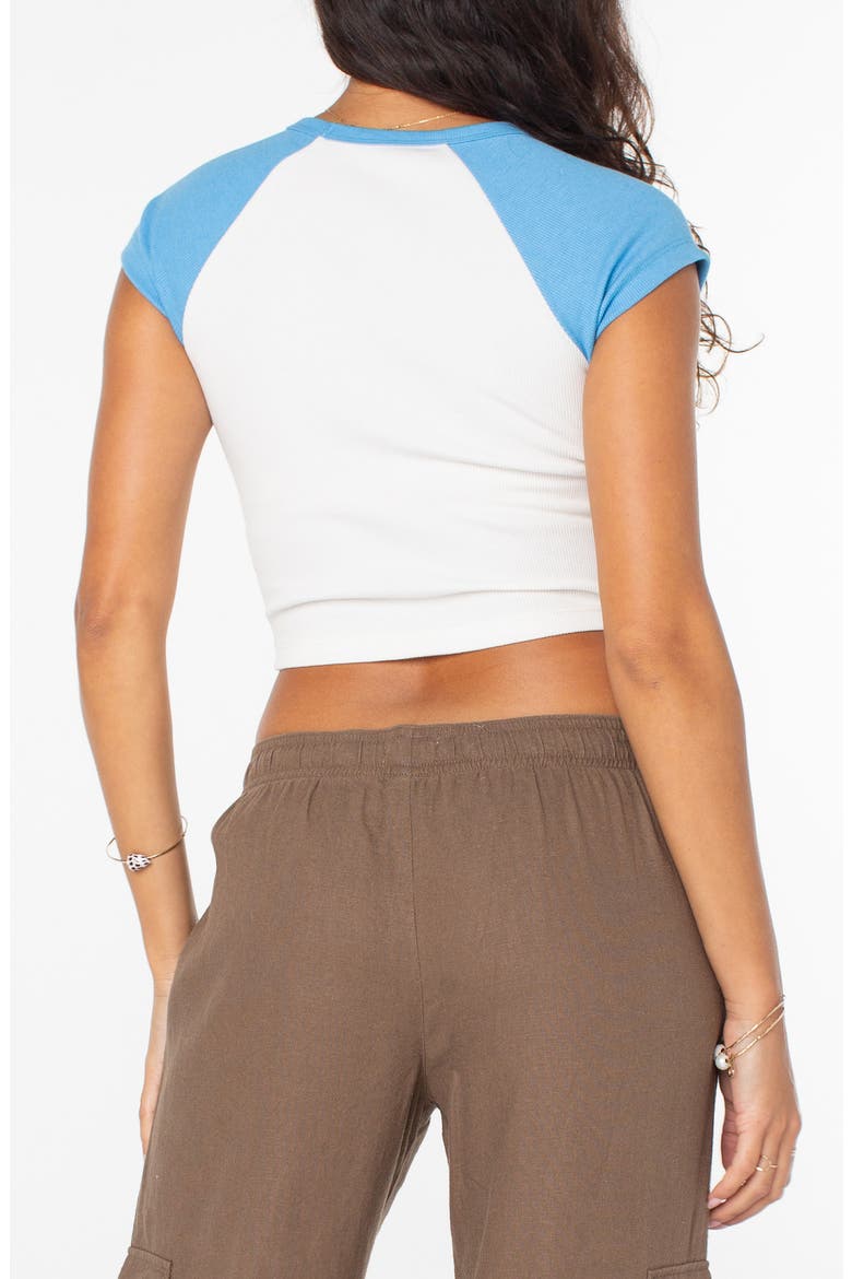 Paraiso Rib Crop Graphic T-Shirt, Alternate, color, AZURE BLUE SOLID