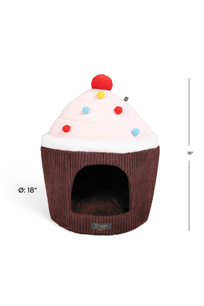 Fun Collection Dog and Cat Bed - Cupcake Hut, Alternate, color, Brown