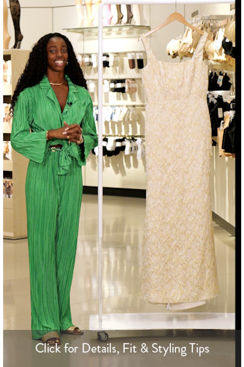 Bettina Metallic Brocade Trumpet Gown video