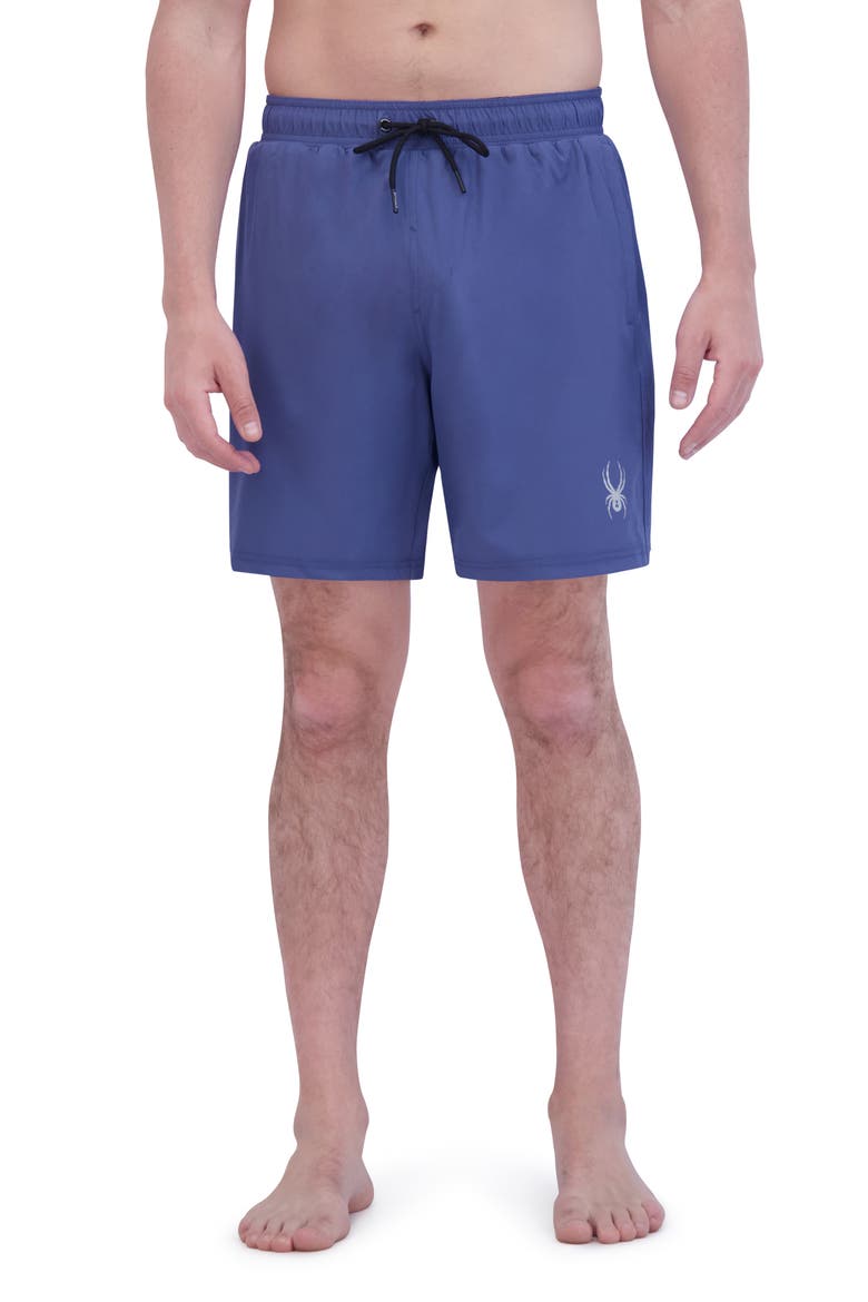 7-Inch Volley Swim Shorts, Main, color, GRAY/ BLUE