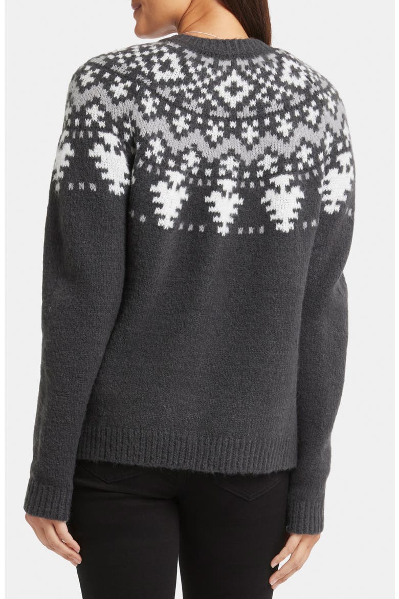 Winter Fair Isle Cardigan, Alternate, color, CHARCOAL HEATHERED