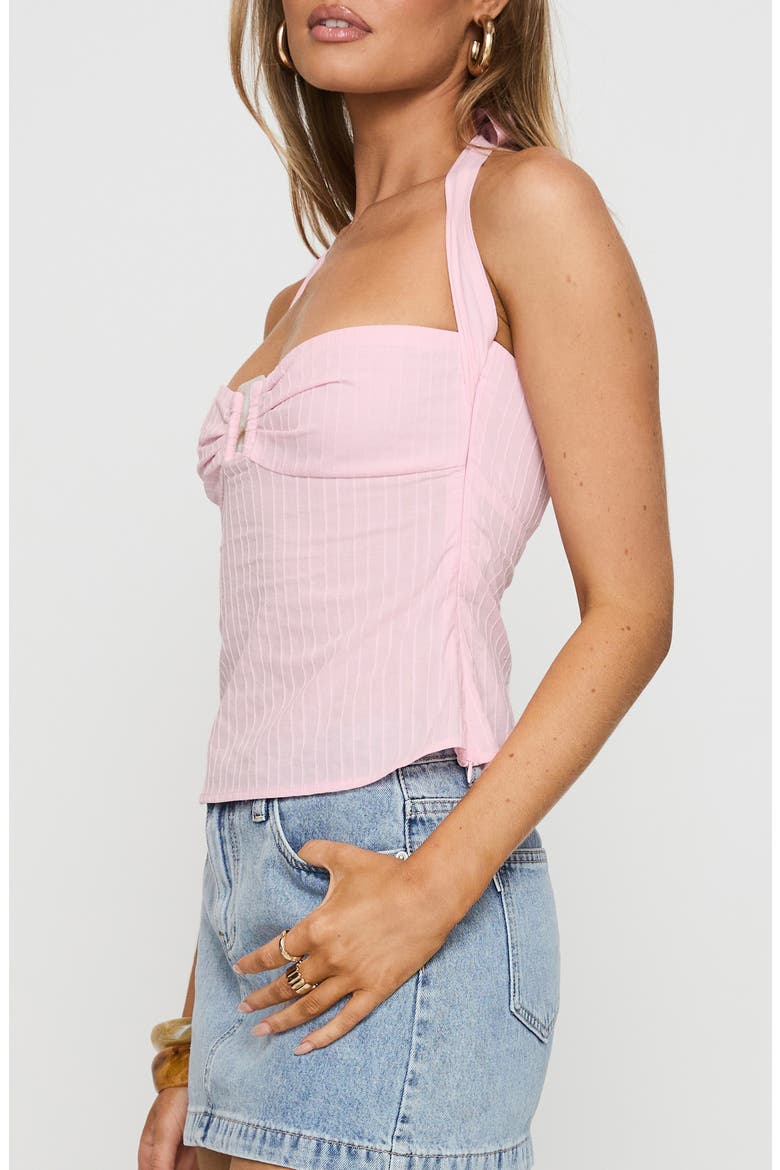 Isabetta Cotton Halter Top, Alternate, color, PINK