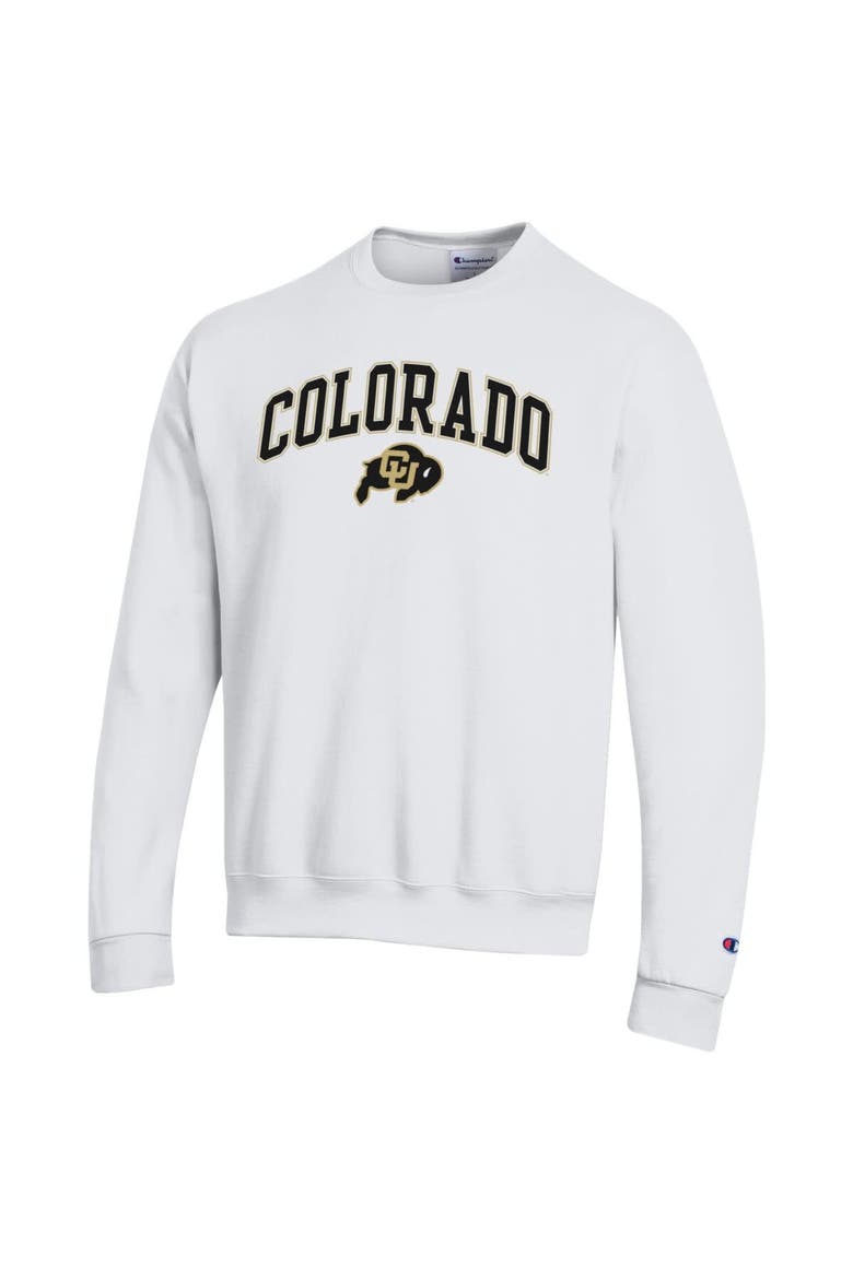 Men's Champion  White Colorado Buffaloes Arch Over Logo Pullover Sweatshirt, Alternate, color, White