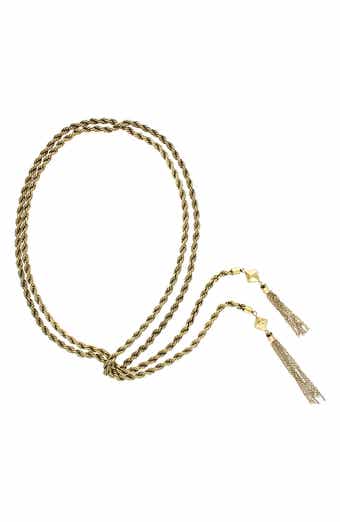 OLIVIA WELLES Dalia Tassel Drop Rope Chain Lariat Necklace