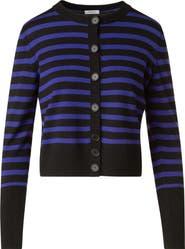 Akris punto Stripe Virgin Wool Cardigan