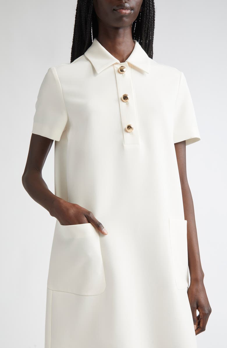 Max Mara Studio Austin Short Sleeve Polo Dress, Alternate, color, Ivory