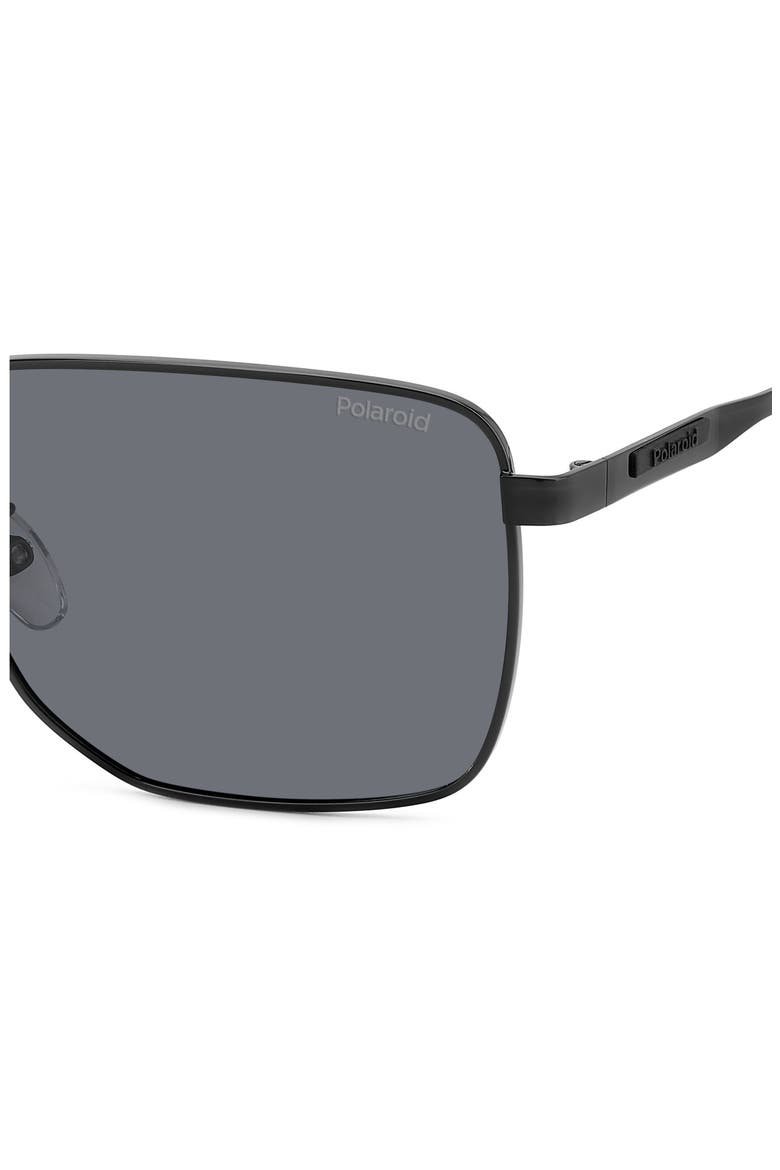 62mm Polarized Oversize Square Sunglasses, Alternate, color, BLACK/ GRAY POLAR