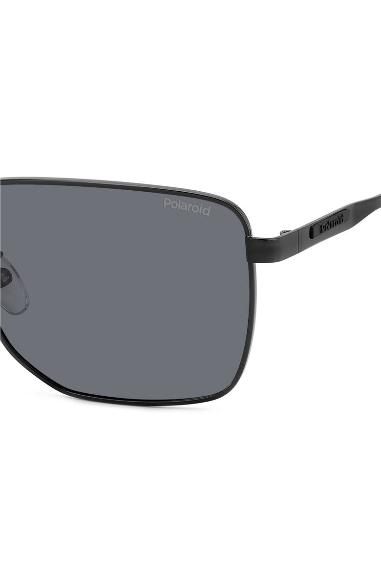 Polaroid 62mm Polarized Oversize Square Sunglasses, Alternate, color, Black/ Gray Polar