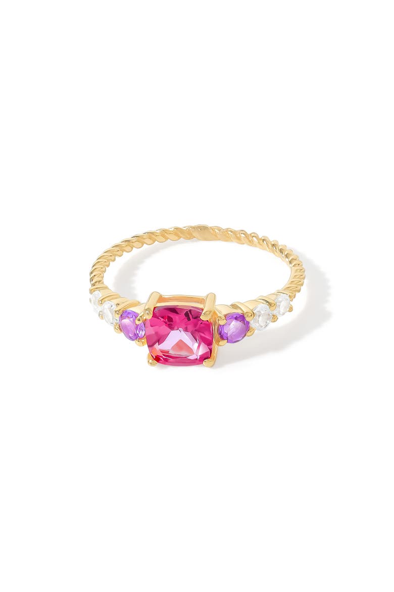 Gemstone Twist Band Ring, Alternate, color, PINK