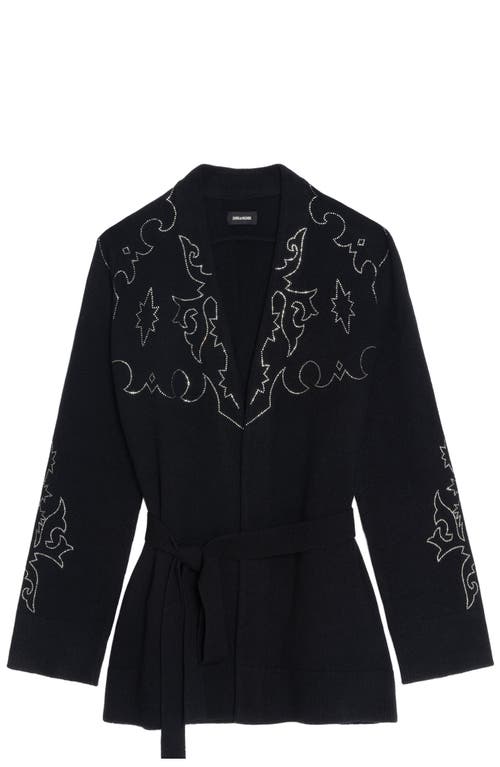 Zadig & Voltaire Salomy Crystal Embellished Cashmere Sweater In Black