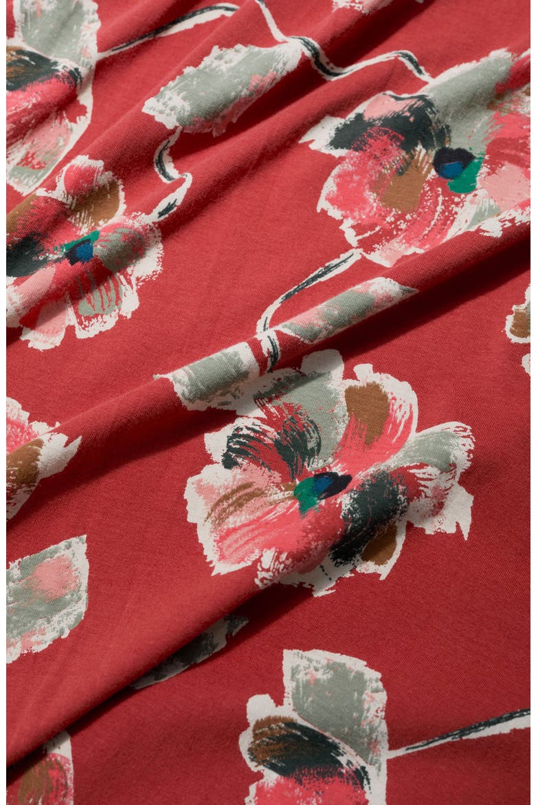 Pier View Floral Fit & Flare Midi Dress, Alternate, color, ARTIST CAMELLIA RED SAIL
