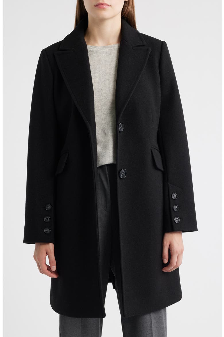 Single Breasted Coat, Alternate, color, BLACK