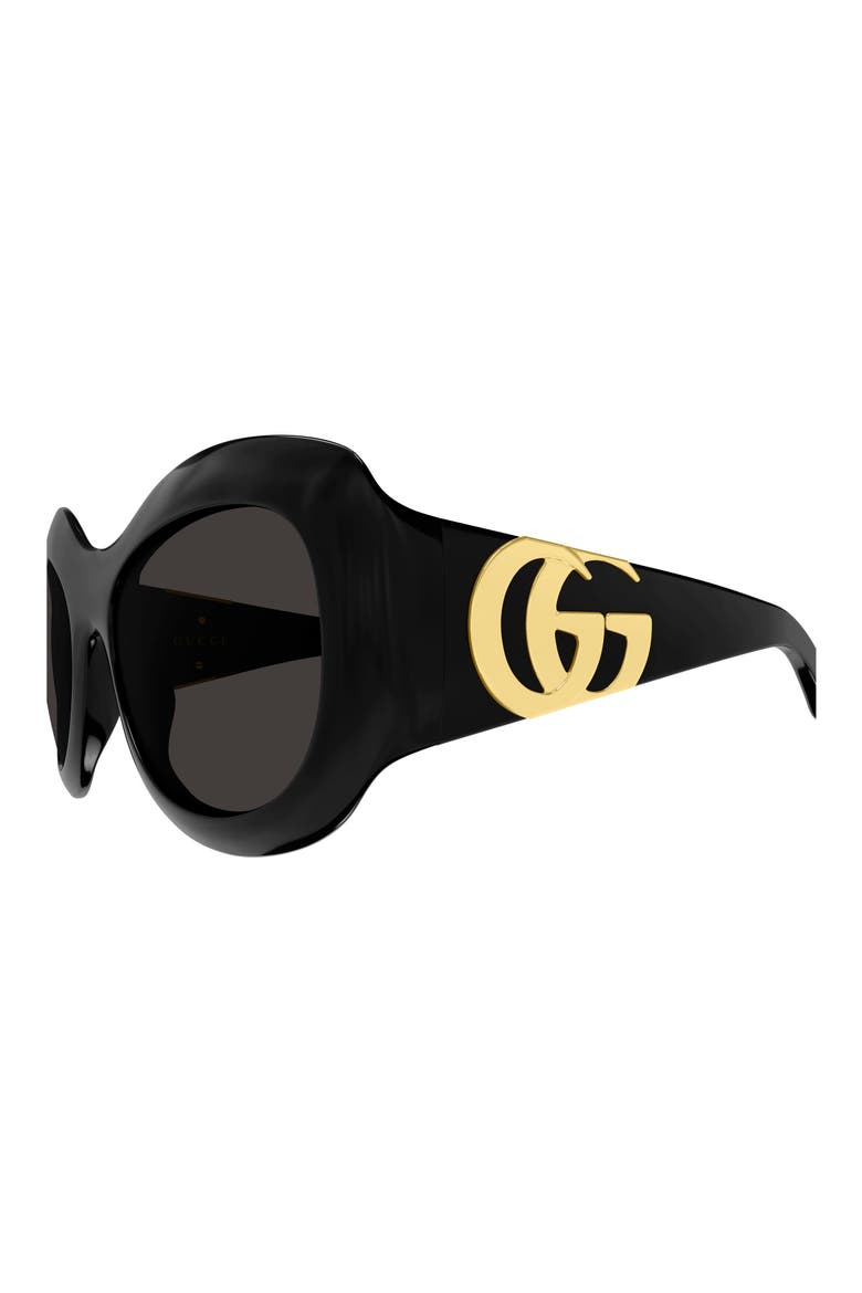 58mm Gradient Polarized Butterfly Sunglasses, Alternate, color, BLACK