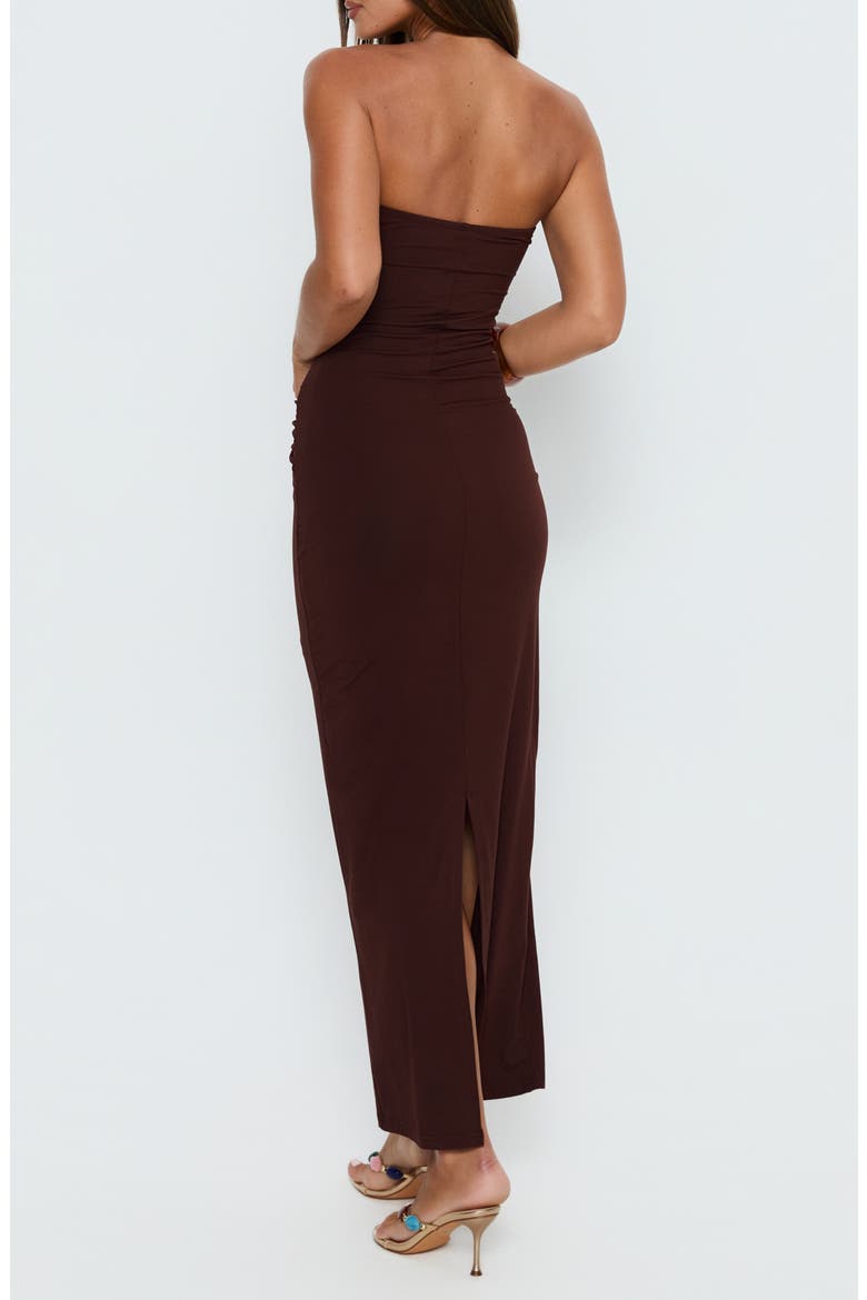 Signature Strapless Maxi Dress, Alternate, color, CHOCOLATE BROWN