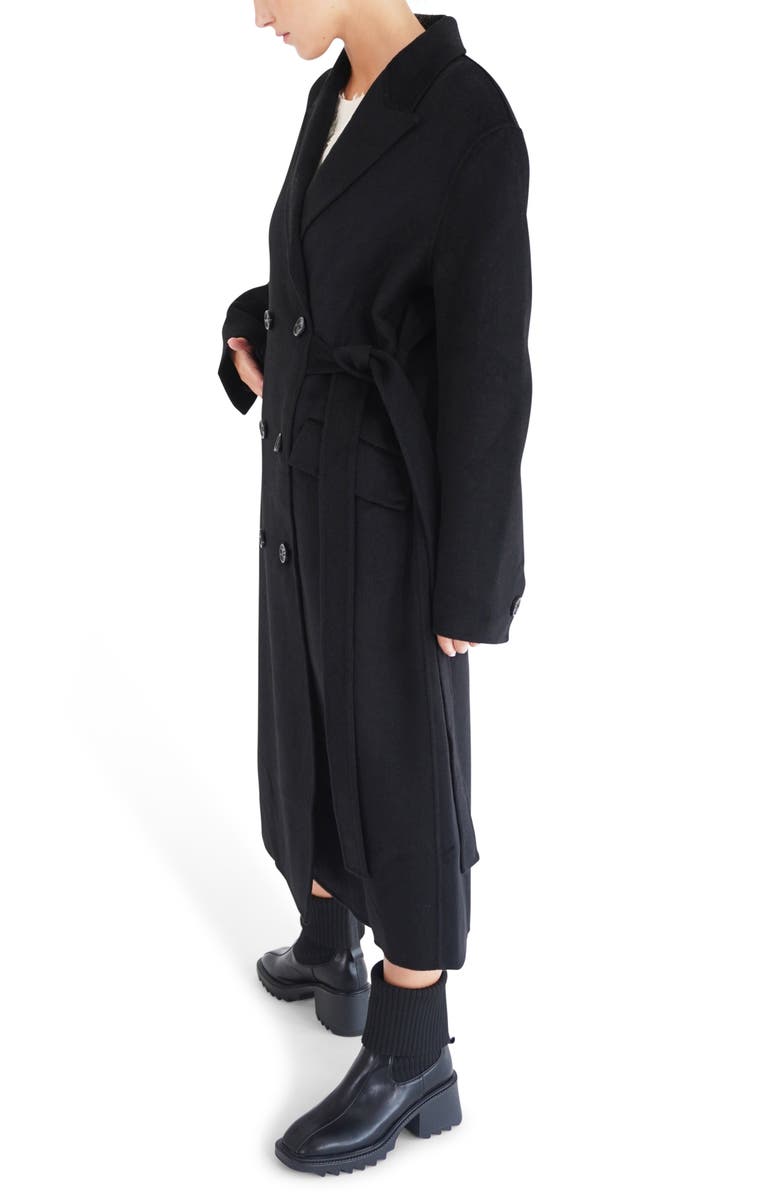 Belle & Bloom Right There Side Tie Wool Blend Coat, Alternate, color,