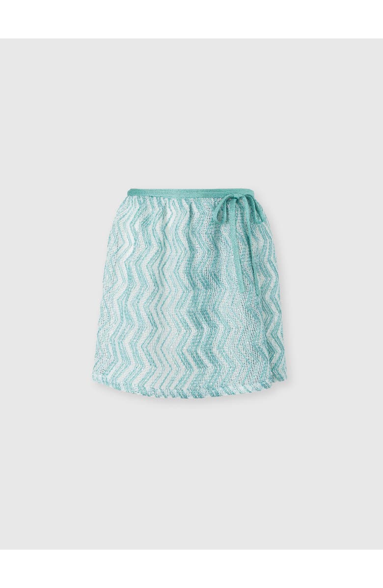 Missoni Zigzag Mesh Pareo Mini Skirt With Sequins, Main, color, Light Blue